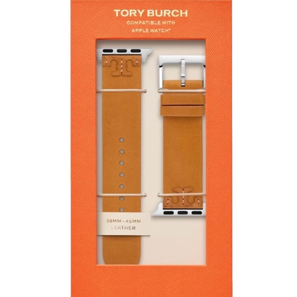 Tory Burch McGraw Leather Watch strap for Apple Watch TBS0100E Brown